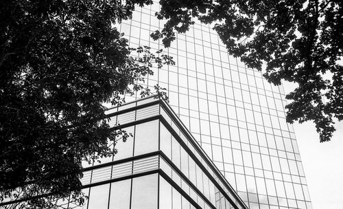 Low angle view of modern building against sky