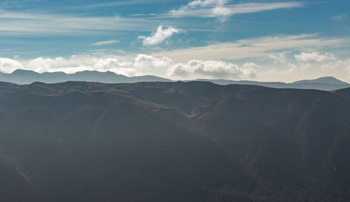 Himalayan breathtaking landscape with bright blue sky