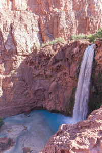 Scenic view of waterfall