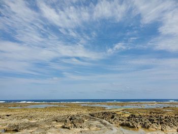 Scenic view of beach against sky