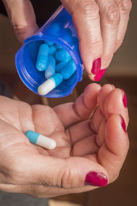 Close-up of hands holding multi colored baby