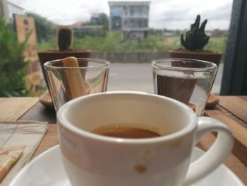 Close-up of drink on table