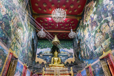 Low angle view of buddha statue