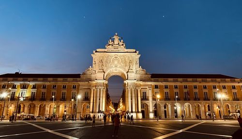 City lit up at night