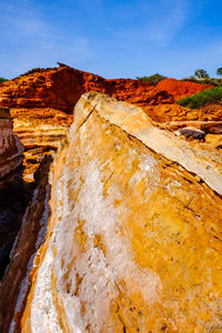 Rock formation against sky