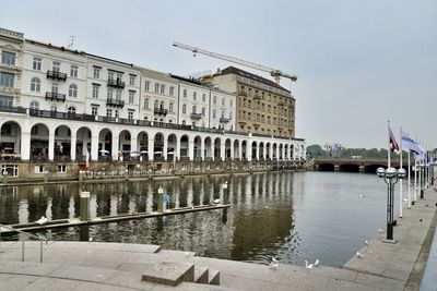 Reflection of buildings in water