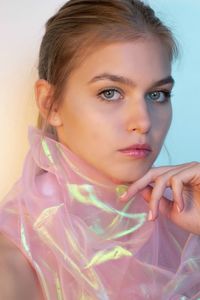 Close-up portrait of a young woman