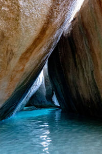 Rock formation in sea