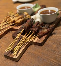 Close-up of food on table