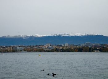 View of built structure in water