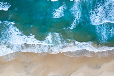 High angle view of sea waves