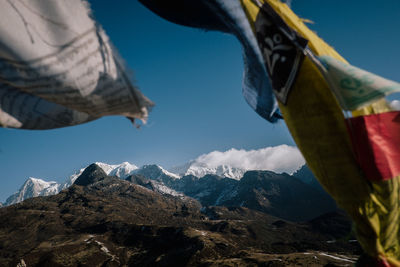 Snowcapped mountains against sky
