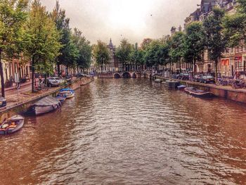 View of canal along buildings