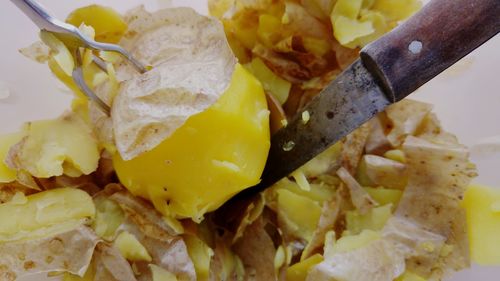 Close-up of hand holding food