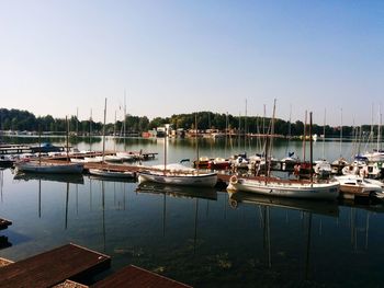 Boats in harbor