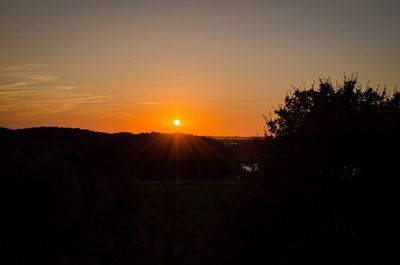 Silhouette of trees at sunset