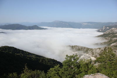 Scenic view of mountains against sky