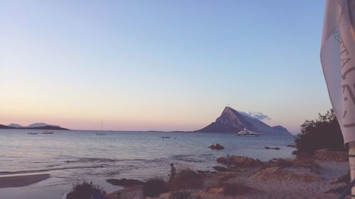 Scenic view of sea at sunset