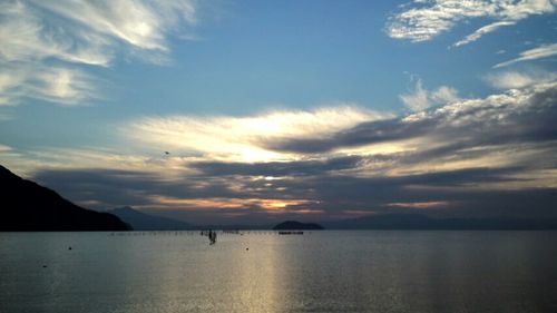 Scenic view of sea at sunset