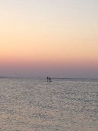 Scenic view of sea during sunset