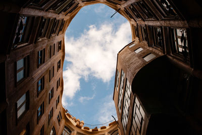 Low angle view of old building against sky