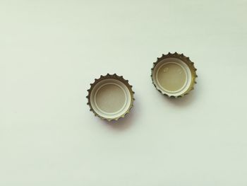 High angle view of coffee on white background