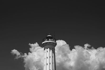 Low angle view of lighthouse against sky