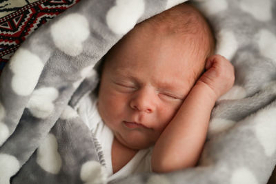 Close-up of newborn baby  sleeping