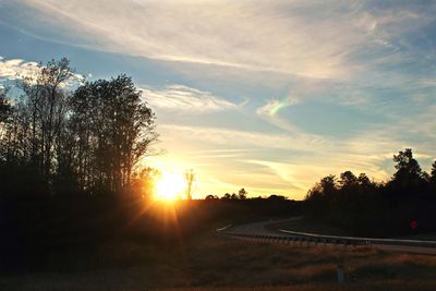 Scenic view of sunset over landscape
