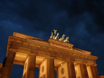 Low angle view of built structure against sky
