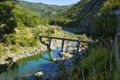 Scenic view of lake by mountain