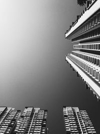 Low angle view of buildings against clear sky