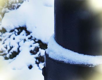 Close-up of snow against sky