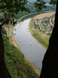 High angle view of a lake