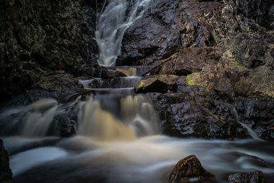 Scenic view of waterfall