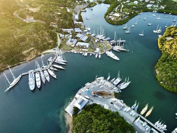 High angle view of sea