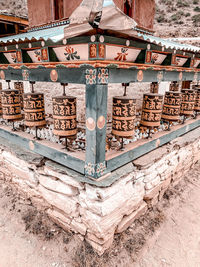 Close-up of text on wood