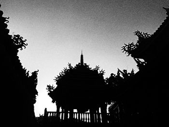 Low angle view of temple against clear sky