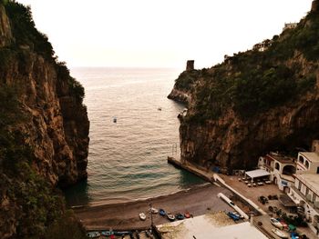 High angle view of sea against sky