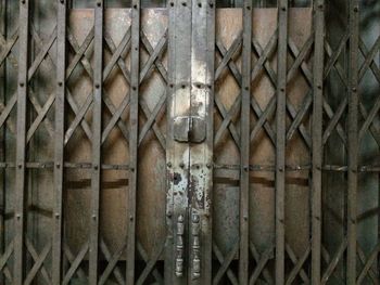 Full frame shot of old metal gate