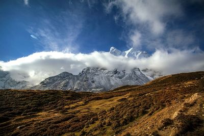 Scenic view of mountains against sky