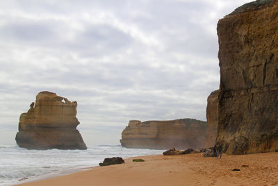 12 apostles rock formations on beach against sky