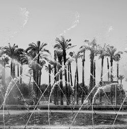 Panoramic view of fountain against sky