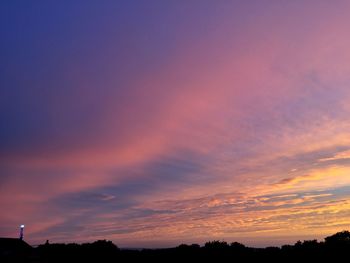 Silhouette trees against sky during sunset