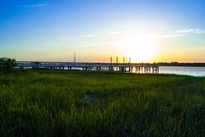 Scenic view of sunset over sea