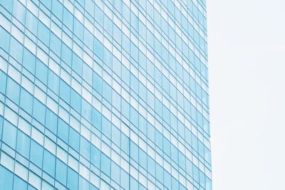 Low angle view of modern building against clear sky