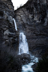 Scenic view of waterfall