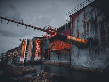 Abandoned building against sky