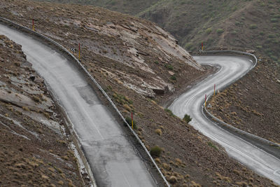 High angle view of road on mountain