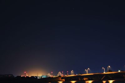 Illuminated cityscape at night